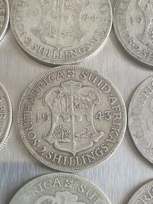 Lot of 12 x Florin and 2 Shillings 80% Silver Coins